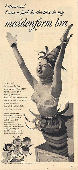 Image of Advert for Maiden Form bra with uplift 1936